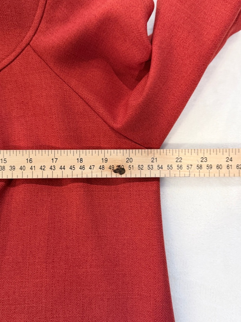 Perceptions NY Red Textured Jacket Cropped Button Front Blazer Size 12 - Picture 8 of 10